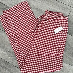 GAP Gingham Flannel Wide Leg Pants NWT